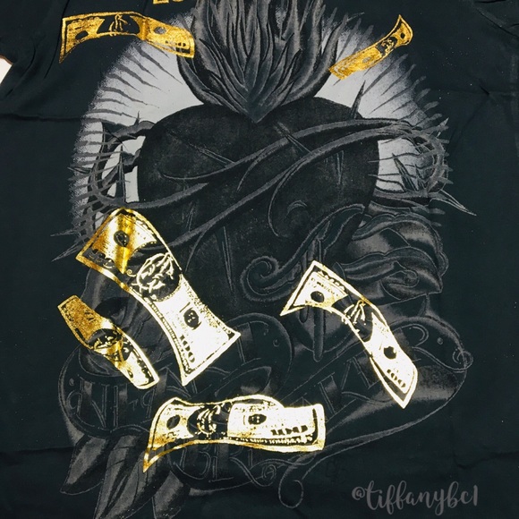 Christian Audigier Heart Breaker Rhinestone Tee - Picture 7 of 13